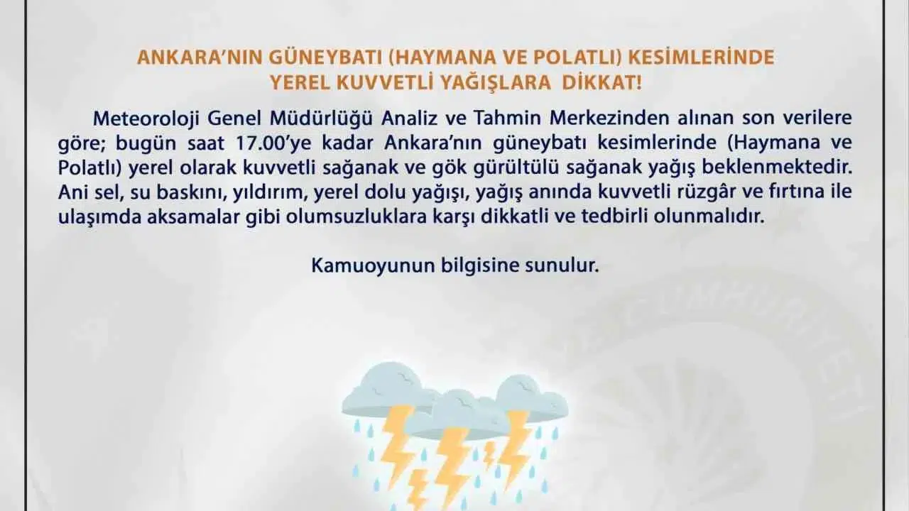 Ankara’da kritik saatler: İki ilçe için acil durum uyarısı verildi