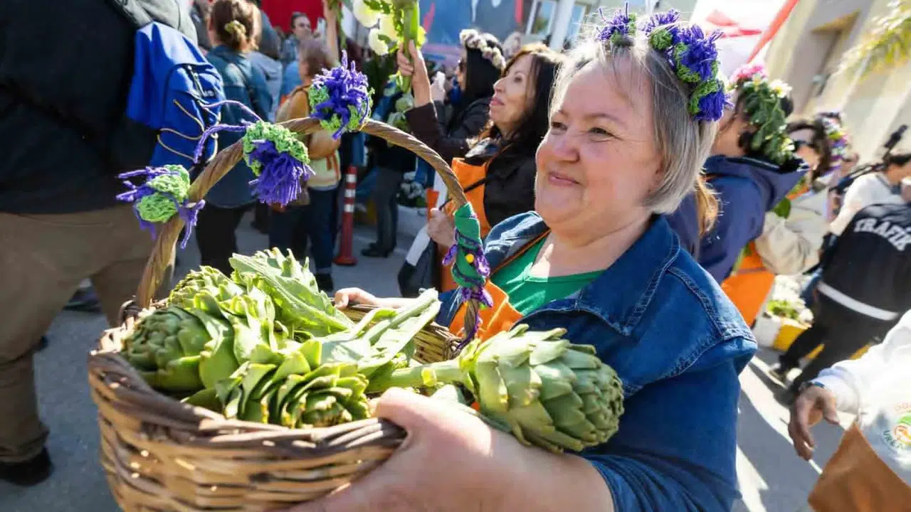 Urla’nın kalbinde enginar bereketi: 12. kez kapılarını açan festivalde gastronomi ve tarih buluştu
