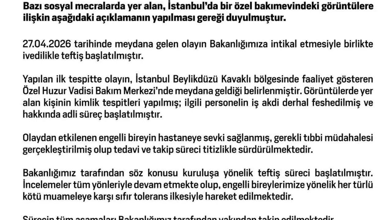 Bakım merkezinde skandal görüntüler: Bakanlıktan jet hızıyla müdahale geldi