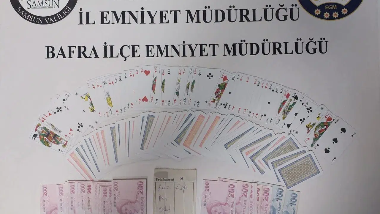 Bafra'da kıraathane baskını: Kumar masasında yakalanan 5 kişiye ağır fatura