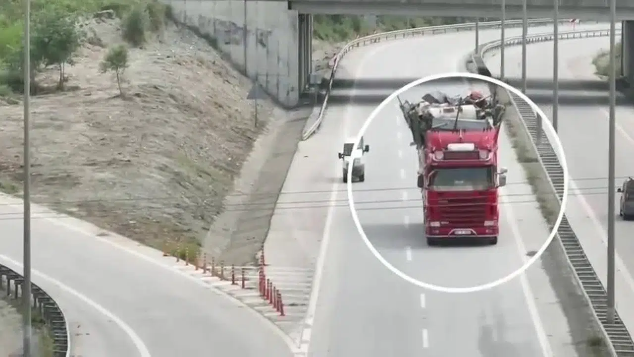 Gözden kaçan ihlaller havadan görüntülendi: Otoyolda tehlike saçan sürücülere geçit yok