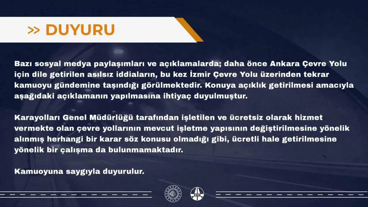 İzmir Çevre Yolu için flaş açıklama: Ücretli mi oluyor?