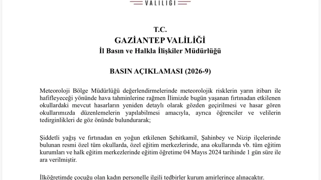 Gaziantep’i felç eden süper hücre: Okullara bir gün ara verildi