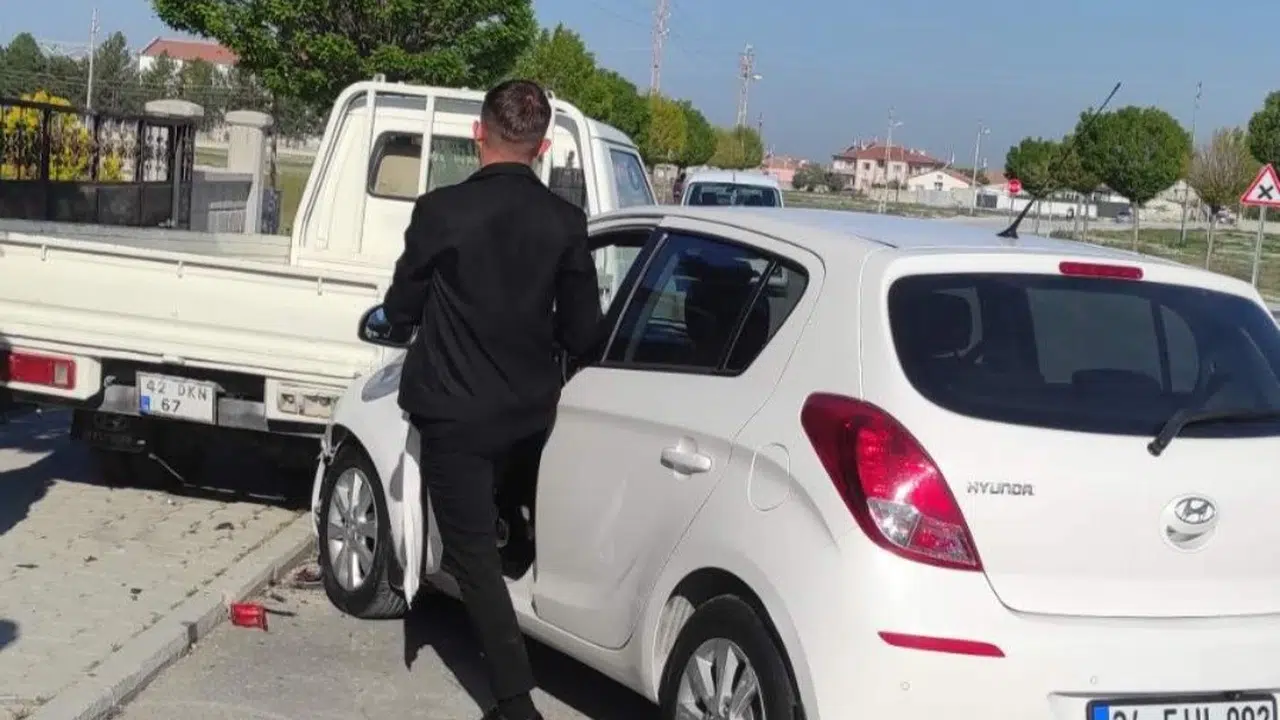 Karapınar’da korku dolu anlar: Bisikletli çocuk otomobilin altında kalmaktan son anda kurtuldu