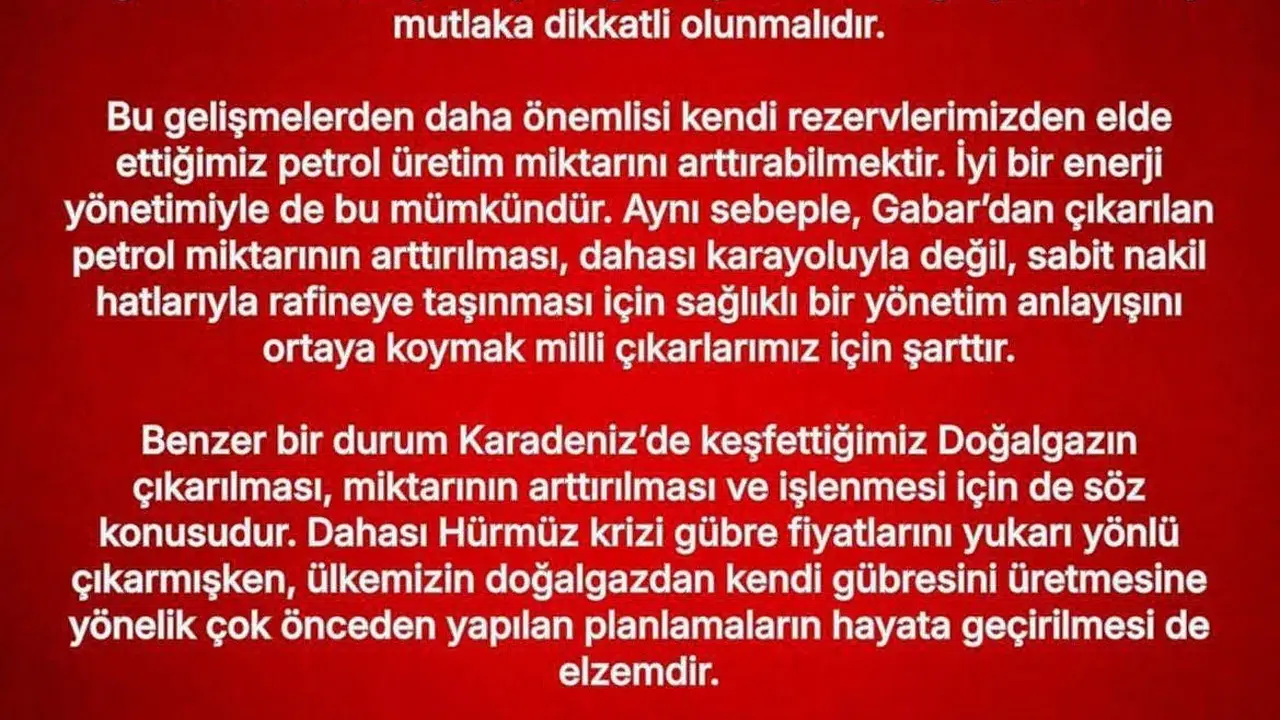 MHP'li Özdemir'den enerji hamlesi: Gabar'da üretim hedefi için kritik uyarı