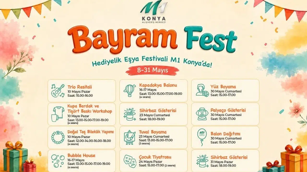 Konya’da bayram coşkusu erken başladı: M1 AVM’de eğlence dolu günler kapıda
