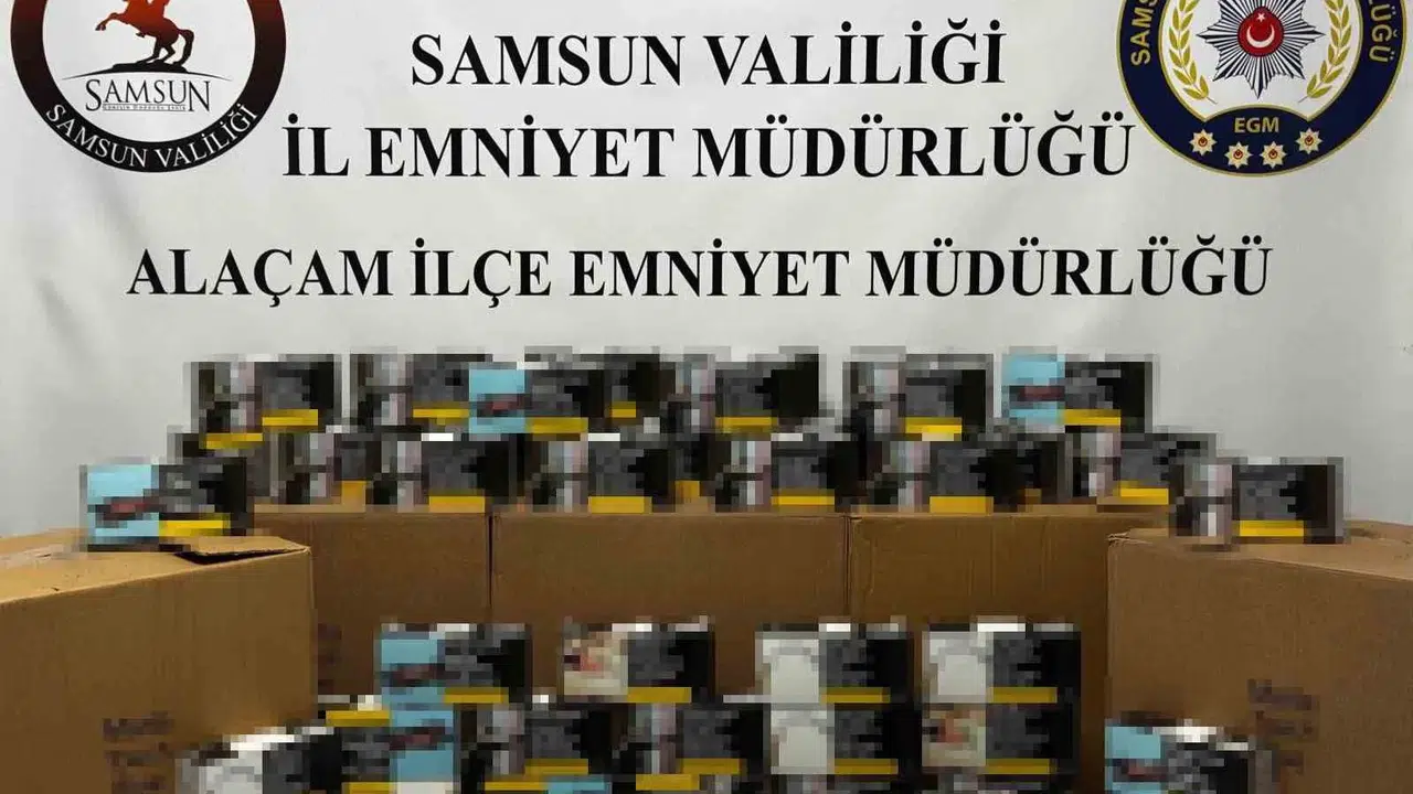 Samsun’da kaçakçılara geçit yok: Kamyonetten 50 bin adet dolu makaron çıktı