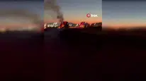 İzmir'de tırın kupa kısmı alev alev yandı