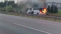 Sabah yolculuğu kabusa dönüştü: TEM’de hareket halindeki otobüs küle döndü