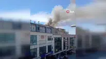 Ataşehir'de 3 katlı binanın çatı katında yangın çıktı