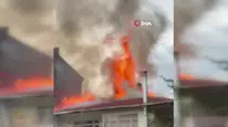 Kızılcahamam'da iki katlı binanın çatısında yangın çıktı