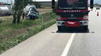 Ereğli'de tanker devrildi, 1 kişi yaralandı