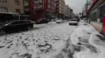 Ankara'nın kahramankazan ilçesinde dolu yağışı etkili oldu