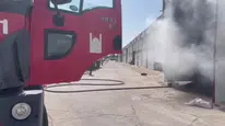 Mardin'de depodaki yangında iş makinesi zarar gördü