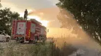 Osmaniye'deki tır lastiği yangını, tarlaya sıçramadan kontrol altına alındı