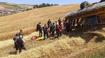 Samsun'da biçerdöver devrildi, bir kişi yaralandı