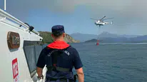 Göcek'teki orman yangınında sahil güvenlikten güvenlik tedbirleri