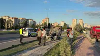 Kayseri'de takla atan hafif ticari araçta 1 kişi yaralandı