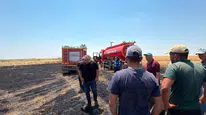 Karapınar'da 15 dönüm arpa ekili tarla yangında zarar gördü