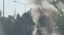 Adıyaman'da seyir halindeki otomobilde yangın çıktı