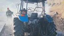Samsun'da bir traktör alevlere teslim oldu