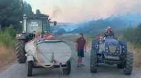 Çanakkale'nin ezinesinde orman yangınına havadan ve karadan müdahale devam ediyor