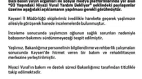 Bakanlıktan açıklama: Niyazi Vural'ın bakım süreci büyük bir titizlikle yürütülüyor