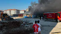 Karapınar'da inşaat şantiyesinde yangın paniği: Ekipler zamanında müdahale etti