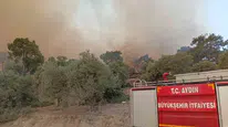 Alevlerin arasında kalan kaplumbağayı itfaiye erleri kurtardı