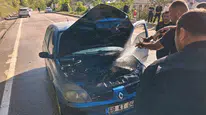Kastamonu’da seyir halindeki otomobilde yangın söndürüldü