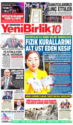 Yeni Birlik Gazetesi | 19 Nisan 2025