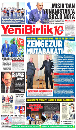 Yeni Birlik Gazetesi | 8 Ağustos 2025