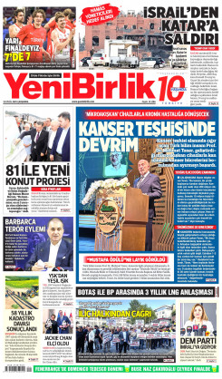 Yeni Birlik Gazetesi | 10 Eylül 2025