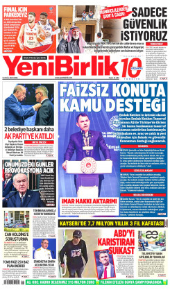 Yeni Birlik Gazetesi | 12 Eylül 2025