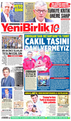 Yeni Birlik Gazetesi | 20 Eylül 2025