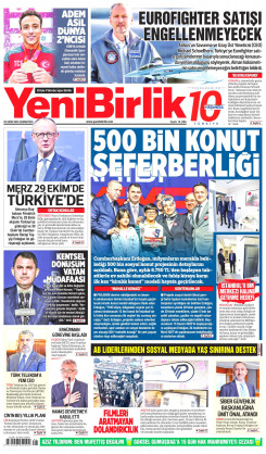 Yeni Birlik Gazetesi | 25 Ekim 2025