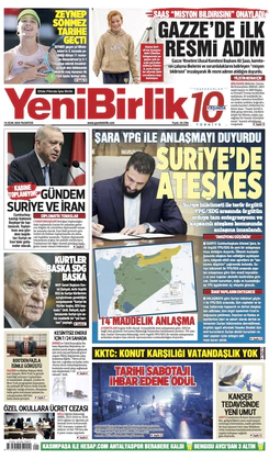 Yeni Birlik Gazetesi | 19 Ocak 2026