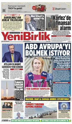 Yeni Birlik Gazetesi | 14 Mart 2026