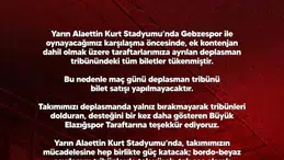 Elazığspor deplasman maçında kapalı gişe yaptı