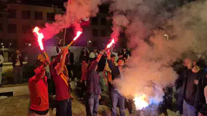 Adıyaman'da Galatasaray taraftarları derbi zaferini kutladı