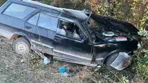 Ağaca çarpan otomobildeki sürücü yaralandı, hastaneye kaldırıldı