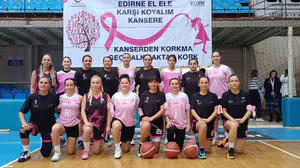 Edirne'de erken tanı çağrısıyla parkeye çıktılar: Pembe Dostluk Maçı düzenlendi
