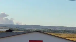 Yunanistan'daki yangında oluşan yoğun duman Meriç'ten de görülüyor