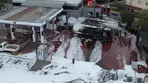 Denizli'deki akaryakıt istasyonunda yangın kontrol altına alındı