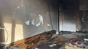 Karapınar'da elektrik kontağından çıkan yangın hasara neden oldu