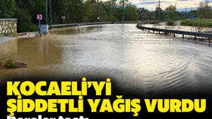 Kocaeli'yi şiddetli yağış vurdu: Dereler taştı, yollar trafiğe kapatıldı