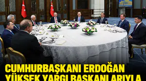 Cumhurbaşkanı Erdoğan yüksek yargı organlarının başkanlarıyla Külliye'de buluştu