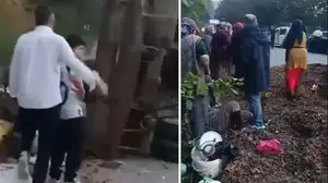 Düzce'de korkutan kaza: Traktör römorku devrildi, yola savrulan 11 kişi yaralandı