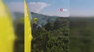Marmaris'te yıldırım kaynaklı orman yangını