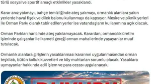 Bartın'da ormanlık alanlara giriş yasaklandı